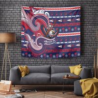 American Samoa Christmas Tapestry Santa Riding Bald Eagle