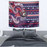 American Samoa Christmas Tapestry Santa Riding Bald Eagle