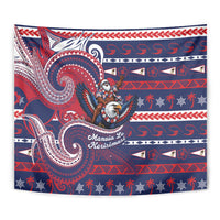 American Samoa Christmas Tapestry Santa Riding Bald Eagle