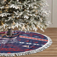American Samoa Christmas Tree Skirt Santa Riding Bald Eagle