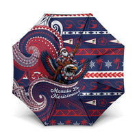 American Samoa Christmas Umbrella Santa Riding Bald Eagle