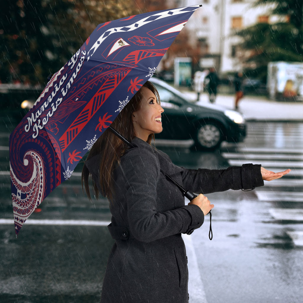 American Samoa Christmas Umbrella Santa Riding Bald Eagle