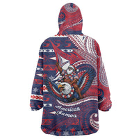 American Samoa Christmas Wearable Blanket Hoodie Santa Riding Bald Eagle DT05 - Polynesian Pride