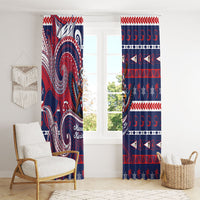 American Samoa Christmas Window Curtain Santa Riding Bald Eagle
