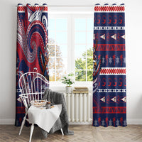 American Samoa Christmas Window Curtain Santa Riding Bald Eagle