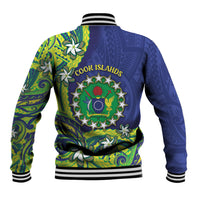 Cook Islands Language Week Baseball Jacket Flying Fish 15 Stars Tribal Patterns DT05 - Polynesian Pride