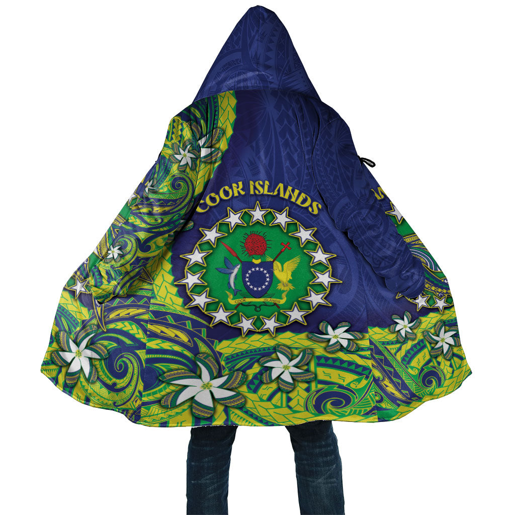 Cook Islands Language Week Cloak Flying Fish 15 Stars Tribal Patterns DT05 Unisex Green - Polynesian Pride