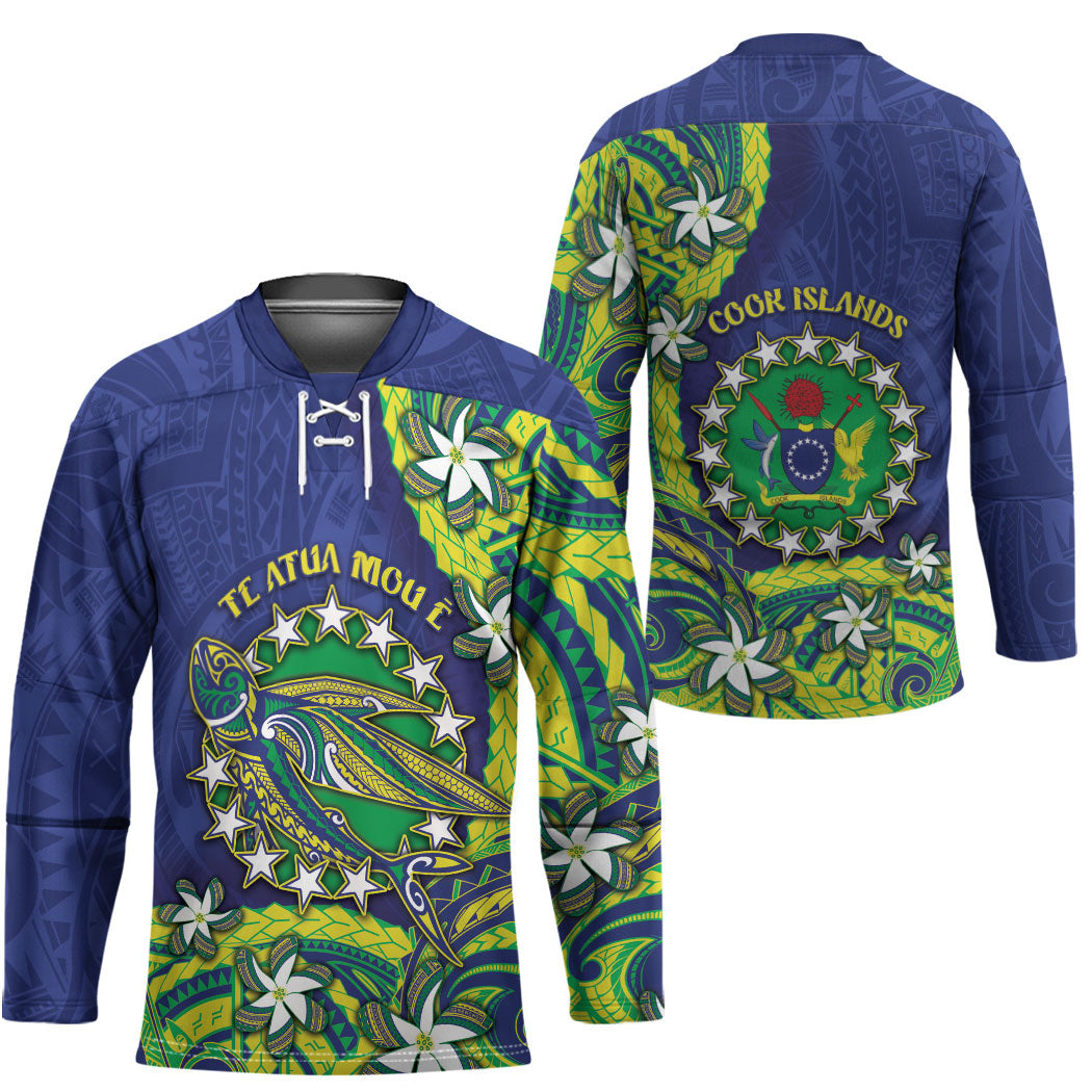 Cook Islands Language Week Hockey Jersey Flying Fish 15 Stars Tribal Patterns DT05 - Polynesian Pride