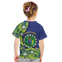 Cook Islands Language Week Kid T Shirt Flying Fish 15 Stars Tribal Patterns DT05 - Polynesian Pride