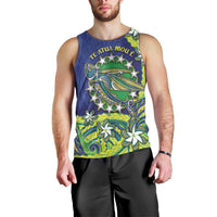 Cook Islands Language Week Men Tank Top Flying Fish 15 Stars Tribal Patterns DT05 - Polynesian Pride