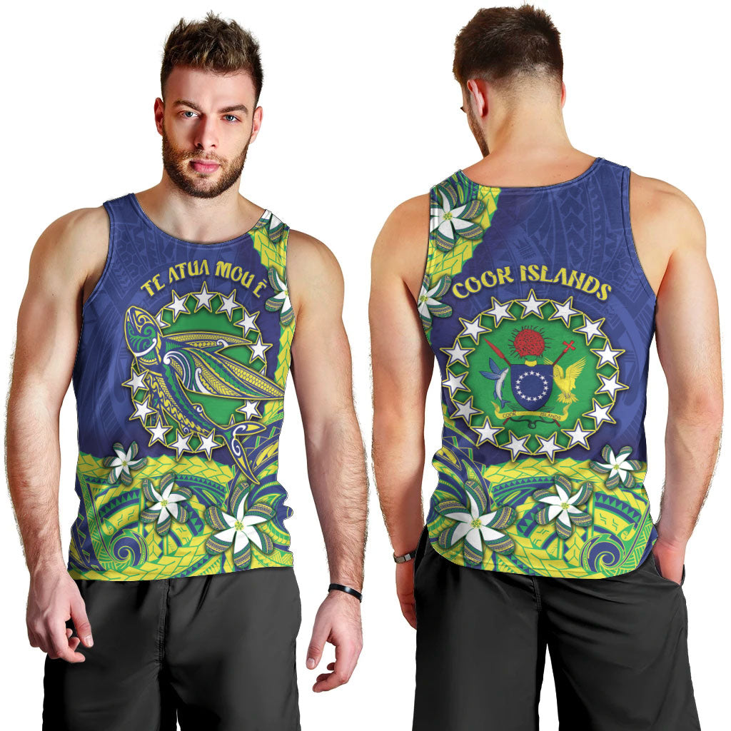 Cook Islands Language Week Men Tank Top Flying Fish 15 Stars Tribal Patterns DT05 - Polynesian Pride