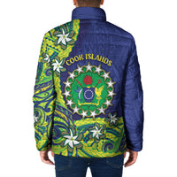 Cook Islands Language Week Padded Jacket Flying Fish 15 Stars Tribal Patterns DT05 - Polynesian Pride