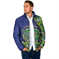 Cook Islands Language Week Padded Jacket Flying Fish 15 Stars Tribal Patterns DT05 - Polynesian Pride