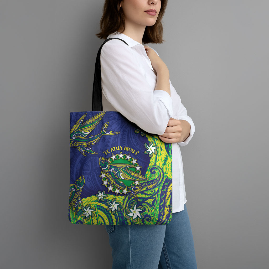 Cook Islands Language Week Tote Bag Flying Fish 15 Stars Tribal Patterns DT05 - Polynesian Pride