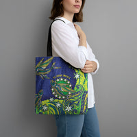 Cook Islands Language Week Tote Bag Flying Fish 15 Stars Tribal Patterns DT05 - Polynesian Pride