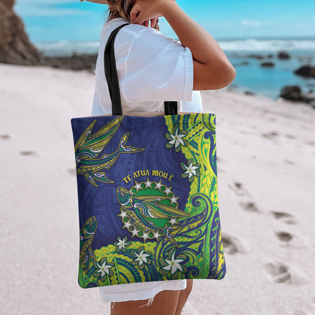 Cook Islands Language Week Tote Bag Flying Fish 15 Stars Tribal Patterns DT05 - Polynesian Pride