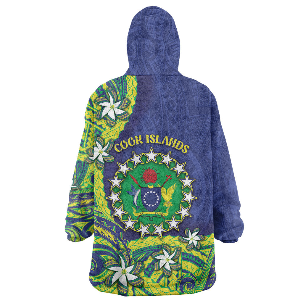 Cook Islands Language Week Wearable Blanket Hoodie Flying Fish 15 Stars Tribal Patterns DT05 - Polynesian Pride