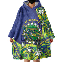 Cook Islands Language Week Wearable Blanket Hoodie Flying Fish 15 Stars Tribal Patterns DT05 - Polynesian Pride