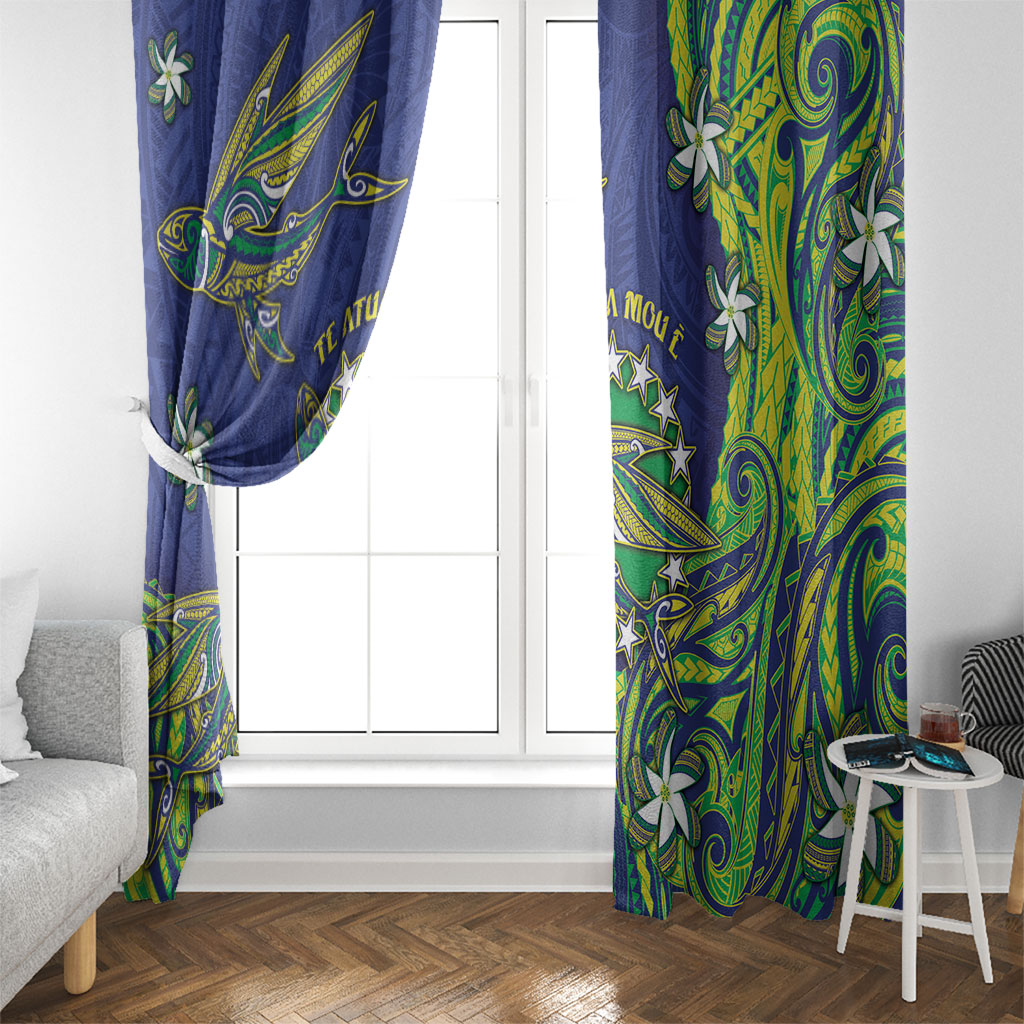 Cook Islands Language Week Window Curtain Flying Fish 15 Stars Tribal Patterns DT05 - Polynesian Pride