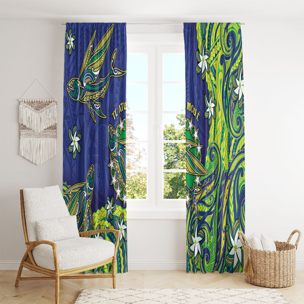 Cook Islands Language Week Window Curtain Flying Fish 15 Stars Tribal Patterns DT05 - Polynesian Pride