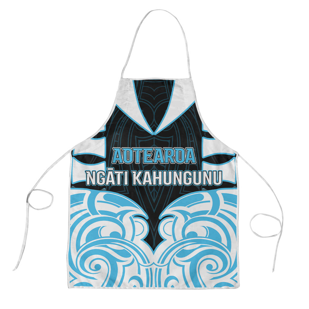 Aotearoa Ngati Kahungunu Apron New Zealand Traditional Maori Pattern DT05 Blue - Polynesian Pride