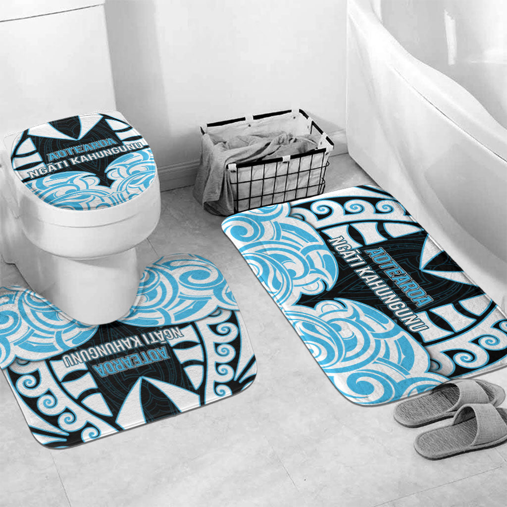 Aotearoa Ngati Kahungunu Bathroom Set New Zealand Traditional Maori Pattern DT05 Mat Set Only (3 pcs) One Size Blue - Polynesian Pride