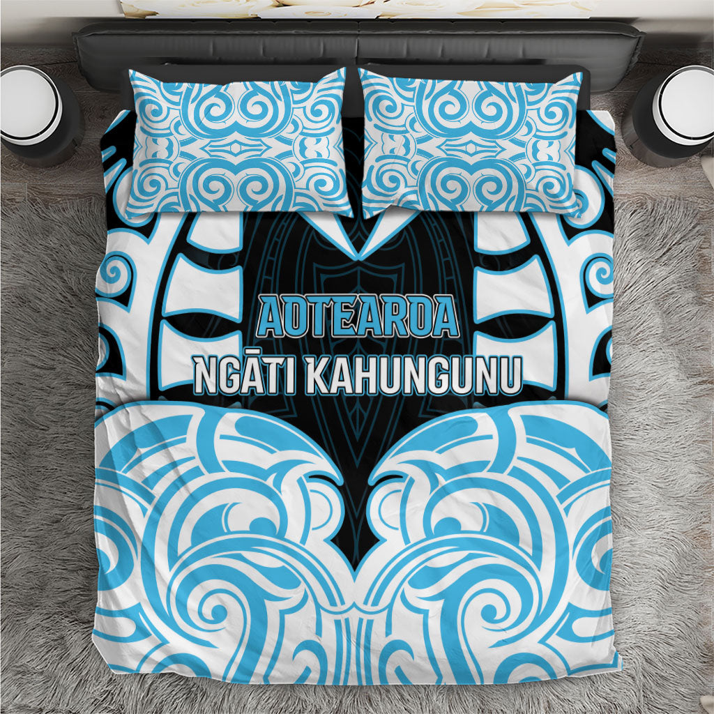 Aotearoa Ngati Kahungunu Bedding Set New Zealand Traditional Maori Pattern DT05 Blue - Polynesian Pride