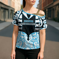 Custom Aotearoa Ngati Kahungunu Cross Shoulder Shirt New Zealand Traditional Maori Pattern DT05 - Polynesian Pride