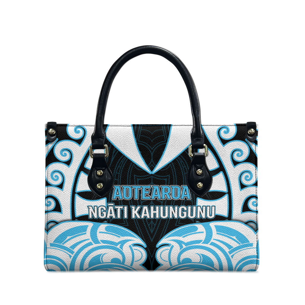 Aotearoa Ngati Kahungunu Leather Bag New Zealand Traditional Maori Pattern DT05 - Polynesian Pride