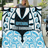 Aotearoa Ngati Kahungunu Quilt New Zealand Traditional Maori Pattern DT05 Blue - Polynesian Pride