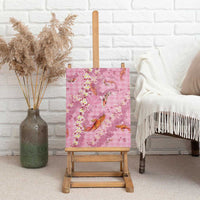 Pink Palaka Hawaiian And Japanese Canvas Wall Art Sakura Lei With Koi Fish DT05 - Polynesian Pride