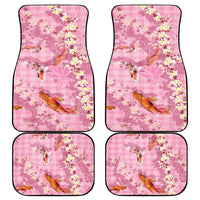 Pink Palaka Hawaiian And Japanese Car Mats Sakura Lei With Koi Fish DT05 - Polynesian Pride
