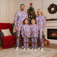 Purple Palaka Hawaiian and Japanese Christmas Pajama Set - Sakura Lei With Koi Fish DT05 - Polynesian Pride