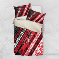 Aotearoa Te Arawa Bedding Set New Zealand Maori Tribal Fern Pattern DT05 US Twin 172cm x 218cm Red - Polynesian Pride