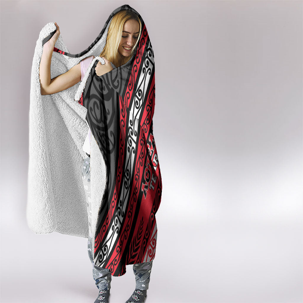 Aotearoa Te Arawa Hooded Blanket New Zealand Maori Tribal Fern Pattern DT05 - Polynesian Pride