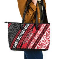 Aotearoa Te Arawa Leather Tote Bag New Zealand Maori Tribal Fern Pattern DT05 - Polynesian Pride