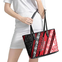 Aotearoa Te Arawa Leather Tote Bag New Zealand Maori Tribal Fern Pattern DT05 - Polynesian Pride
