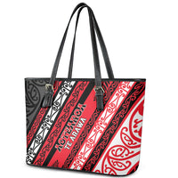 Aotearoa Te Arawa Leather Tote Bag New Zealand Maori Tribal Fern Pattern DT05 - Polynesian Pride