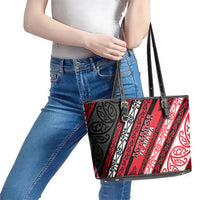 Aotearoa Te Arawa Leather Tote Bag New Zealand Maori Tribal Fern Pattern DT05 - Polynesian Pride
