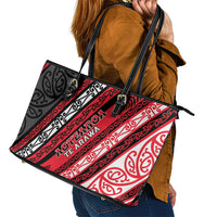 Aotearoa Te Arawa Leather Tote Bag New Zealand Maori Tribal Fern Pattern DT05 - Polynesian Pride