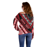 Personalised Aotearoa Te Arawa Off Shoulder Sweater New Zealand Maori Tribal Fern Pattern DT05 - Polynesian Pride