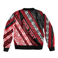 Personalised Aotearoa Te Arawa Sleeve Zip Bomber Jacket New Zealand Maori Tribal Fern Pattern DT05 - Polynesian Pride