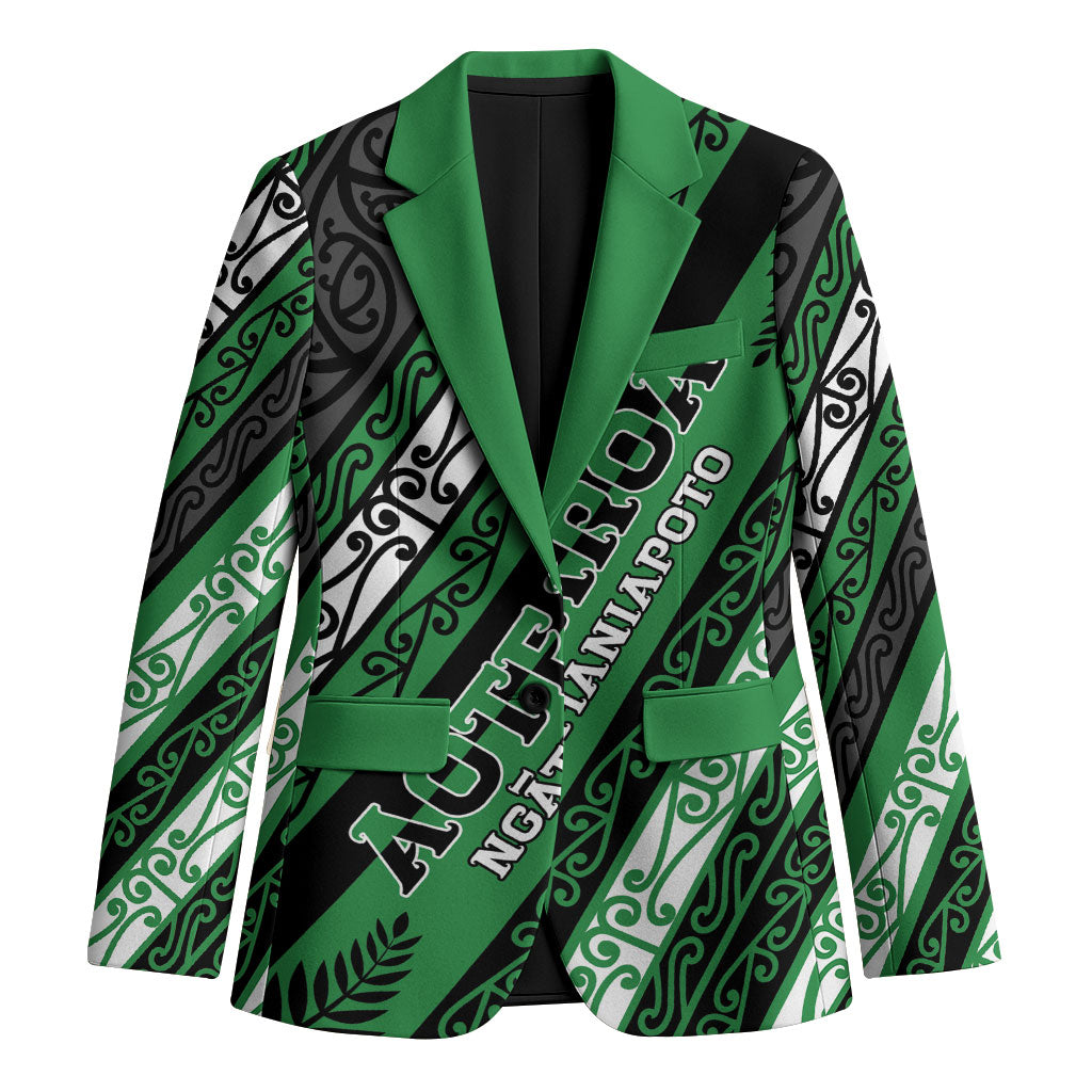 Personalised Aotearoa Ngati Maniapoto Blazer New Zealand Maori Tribal Fern Pattern DT05 Unisex Green - Polynesian Pride