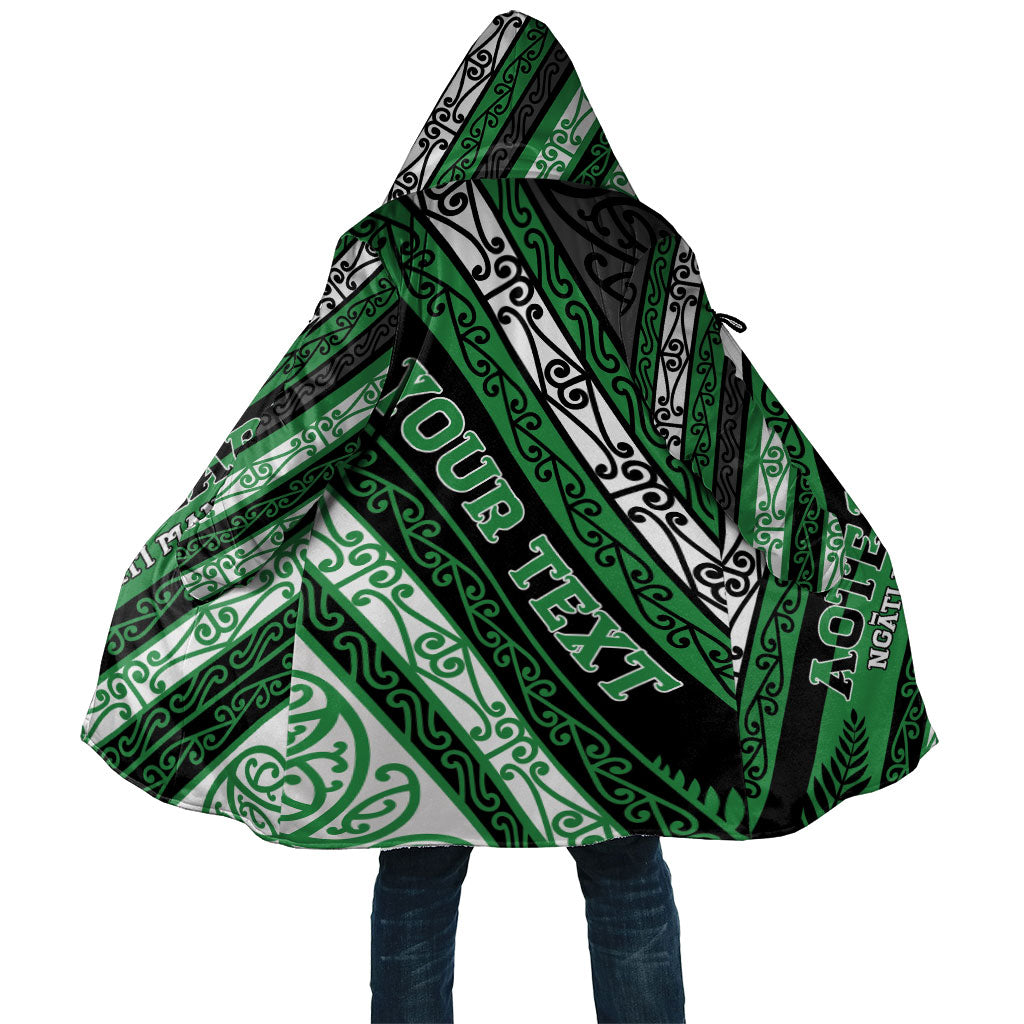 Personalised Aotearoa Ngati Maniapoto Cloak New Zealand Maori Tribal Fern Pattern DT05 Unisex Green - Polynesian Pride