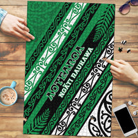 Aotearoa Ngati Raukawa Puzzle New Zealand Maori Tribal Fern Pattern DT05 Green - Polynesian Pride