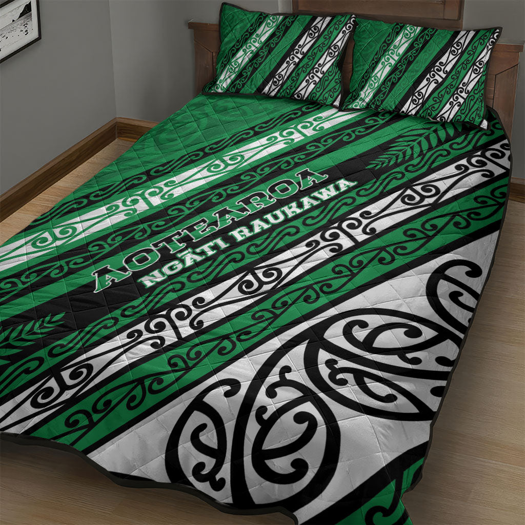 Aotearoa Ngati Raukawa Quilt Bed Set New Zealand Maori Tribal Fern Pattern DT05 - Polynesian Pride