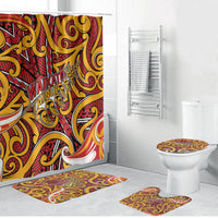 Aotearoa Waikato Tainui Bathroom Set Maori Tribal Pattern Koru Motif DT05 Bathroom Set (4 pcs) Yellow - Polynesian Pride
