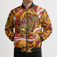Custom Aotearoa Waikato Tainui Bomber Puffer Jacket Maori Tribal Pattern Koru Motif DT05 - Polynesian Pride