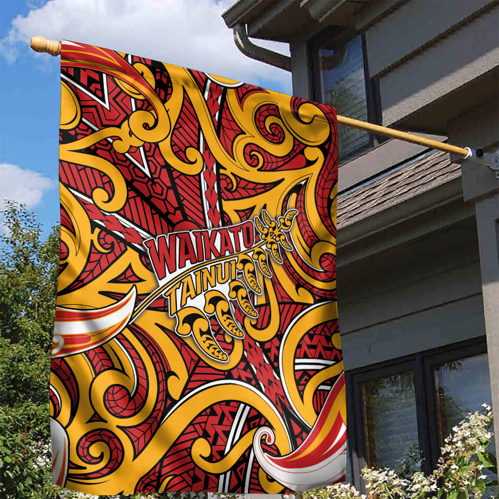 Aotearoa Waikato Tainui Garden Flag Maori Tribal Pattern Koru Motif DT05 - Polynesian Pride