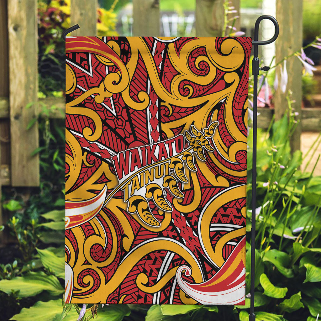 Aotearoa Waikato Tainui Garden Flag Maori Tribal Pattern Koru Motif DT05 Garden Flag Yellow - Polynesian Pride